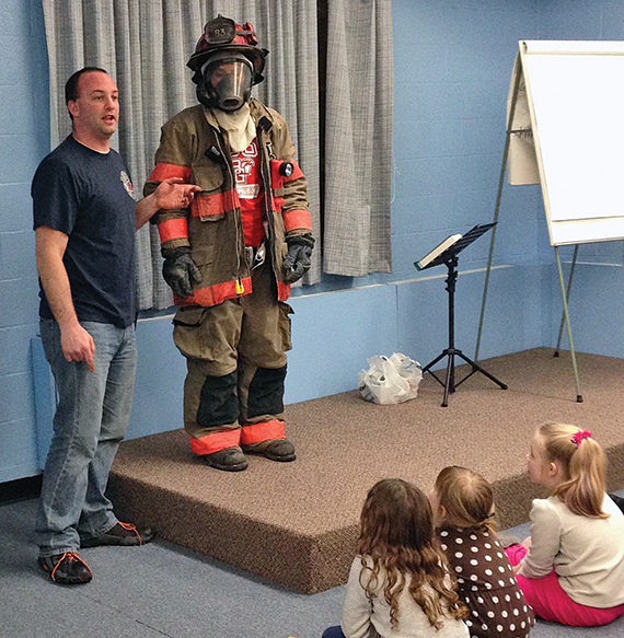 Firefighter visits kids