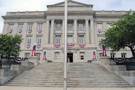 Courthouse decorated for 100th anniversary celebration