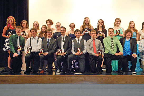 Area students display their TAB awards for their school theatrical performances featured