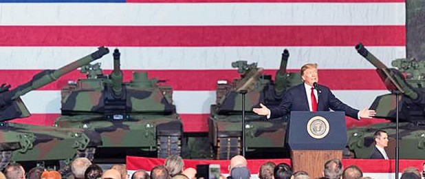 President Donald Trump at Army Tank Plant in Lima on Wednesday